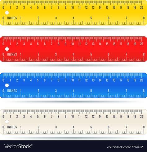 color school measuring rulers  centimeters vector image