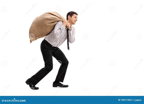 businessman carrying  sack stock image image  full carry
