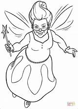 Coloring Pages Fairy Flying Printable sketch template