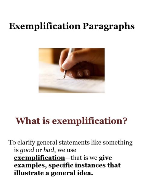 exemplification paragraphs  chapter  paragraph
