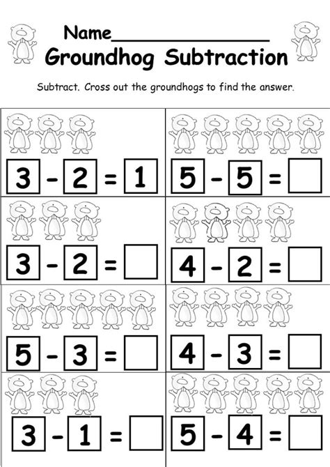 subtraction kindergarten math worksheets
