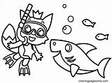 Pinkfong Colorir Bebe Coloringonly Nadando Imprimir Tiburon Crayola Sharks Onlinecoloringpages sketch template