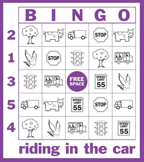 car bingo  car bingo bingo words