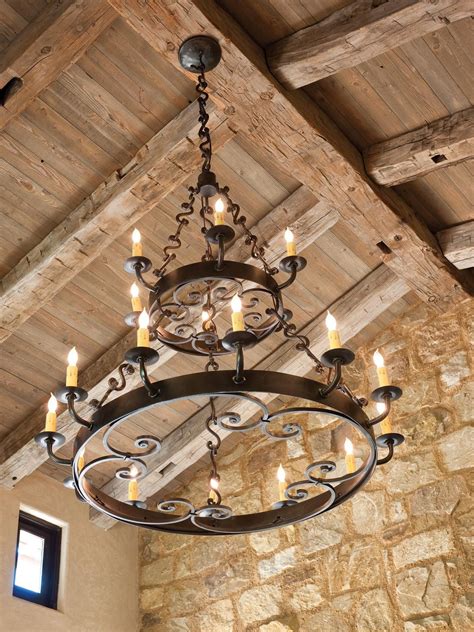 rustic wood  metal chandelier adds  casual authentic feel   lovely living room
