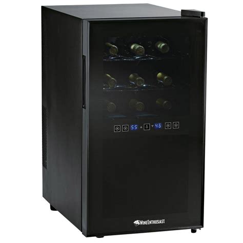 wine enthusiast  bottle dual zone silent touchscreen wine cooler
