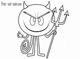 Emoji Movie Devil Coloring Pages Thinking Book Fun Print Color Template Kids Sheets sketch template
