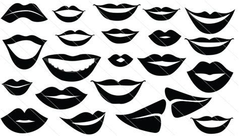 Smiling Lips Vector Graphics Download Lips Silhouette
