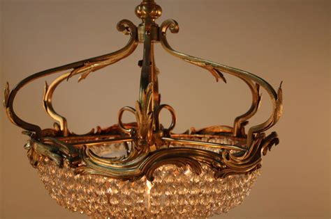 french semi flush mount crystal chandelier  stdibs