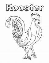 Rooster Printable sketch template
