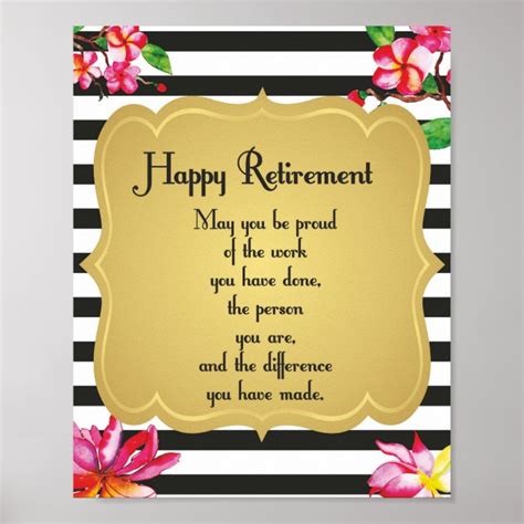 happy retirement quote farewell gift poster zazzlecom