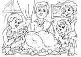 Thanksgiving Famille Repas Téléchargez sketch template
