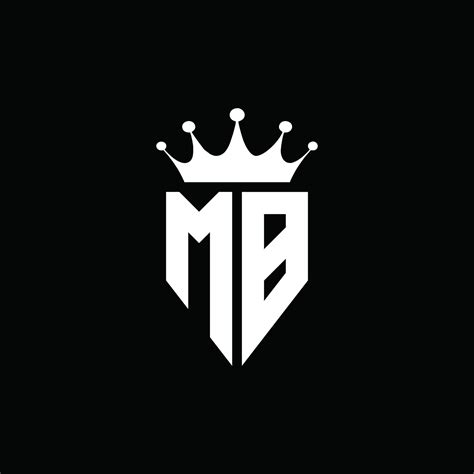 mb logo monogram emblem style  crown shape design template  vector art  vecteezy