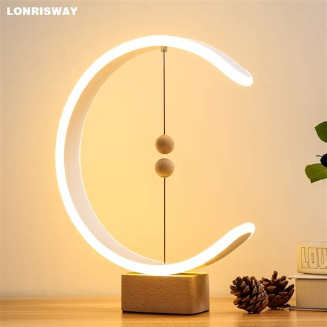 creative gift magnetic led lamp home table night light magnetic ball switch lights home decor