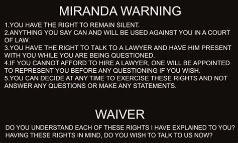 miranda warning card printable