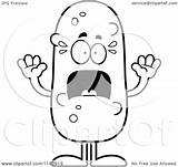 Pickle Cartoon Scared Mascot Coloring Outlined Vector Cory Thoman Regarding Notes sketch template