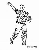 Player Sports Printcolorfun Baseman sketch template