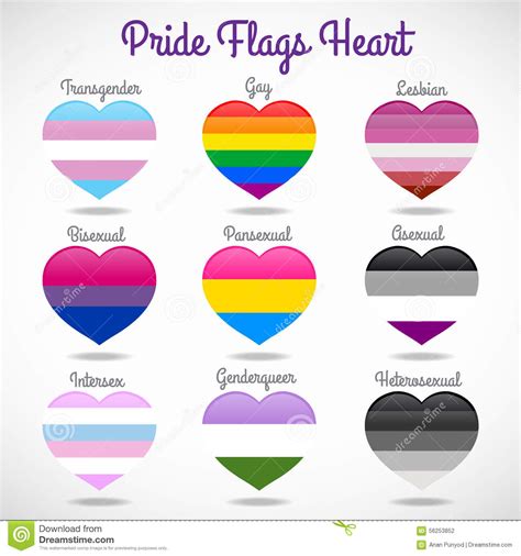 Set Of Gay Pride Flags With The Word Hello In Different