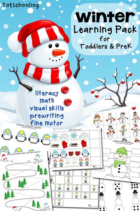 winter printable pack  toddlers preschoolers preschool