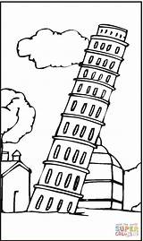 Pisa Tower Leaning Coloring Italy Pages Kids Printable Drawing Tornet Crafts Pizza Italia Around Craft International Preschool Italian Landmarks Eyfs sketch template