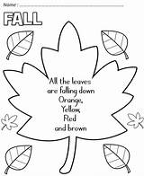 Fall Poems Poem Autumn Leaves Kindergarten Kids Bulletin Color Preschool Board Leaf Template Poetry Coloring School Crafts Activities Teaching Worksheet sketch template