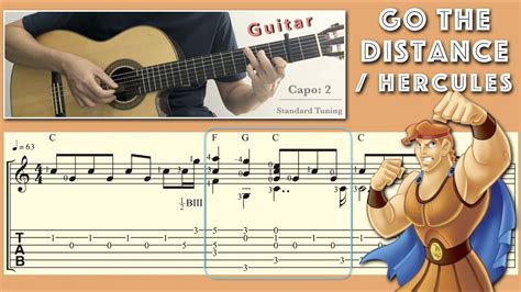 go the distance hercules guitar [notation tab] youtube
