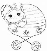 Baby Coloring Stroller Pages Carriage Cute Printable Kids Print Getcolorings Strollers Color sketch template