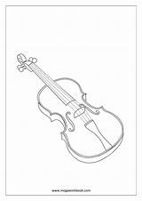 Coloring Musical Instruments Sheets Megaworkbook Pages Violin Sheet sketch template