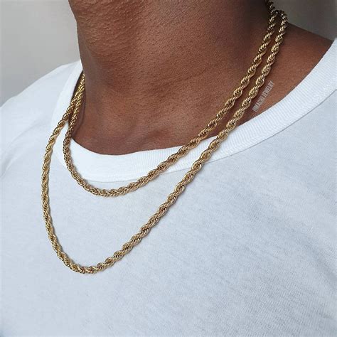 mm rope chain gold rope chain mens thick  gold chain etsy
