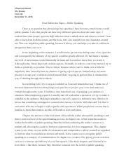 final reflection paper public speaking final reflection paper