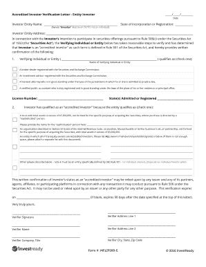 accredited investor letter  cpa template form fill   sign