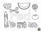 Coloring Color Red Pages Name Names Colors Preschool Learning Activities Crayon Worksheets Create Printable Objects Worksheet Colour Kids Kindergarten Thesuperteacher sketch template