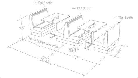 typical upholstered booth layout  drawing row   booths  tables restaurant booth