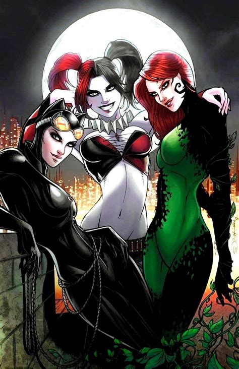 catwoman harley quinn and poison ivy marvel dc villanos de marvel cómics y hiedra venenosa