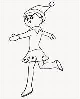 Elf Shelf Coloring Pages Girl Buddy Christmas Drawing Kids Printable Color Elves Movie Sheets Girls Boy Colouring Santa Print Sleigh sketch template