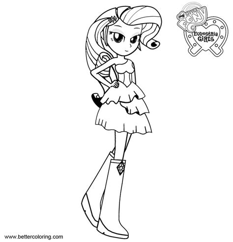 pony equestria girls coloring pages rarity  printable