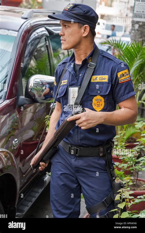armed security guard manila philippines stock photo alamy