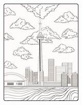 Toronto Tower Coloring Skyline Drawing Pages Cn Canada Getdrawings Getcolorings Cray sketch template