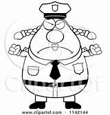 Police Woman Angry Cartoon Clipart Chubby Coloring Outlined Vector Cory Thoman Loving sketch template
