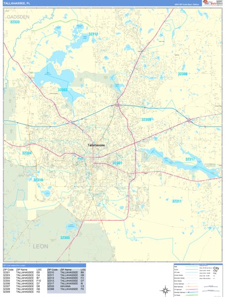 tallahassee florida zip code maps basic