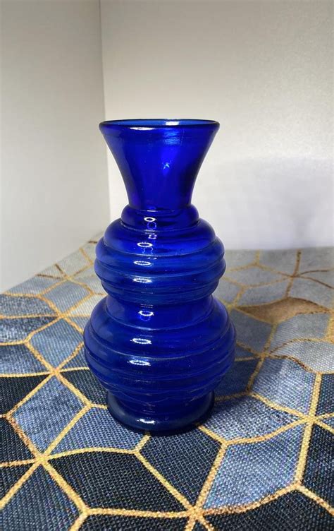 Vintage Cobalt Blue Glass Bud Vase Made In Usa Cobalt Blue Etsy In