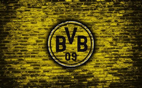 wallpapers borussia dortmund fc logo yellow brick wall bvb bundesliga german