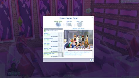 mod the sims new social event date party and premium date party