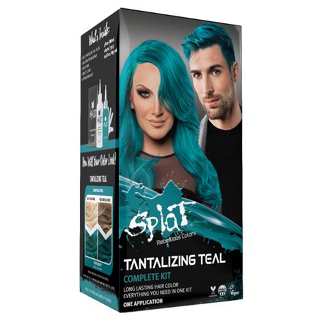 Splat Tantalizing Teal Hair Color Kit Semi Permanent Hair Dye Mango