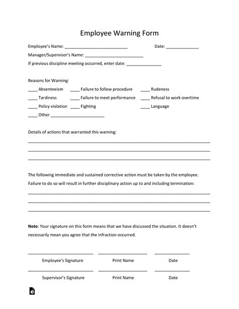 written warning template printable form templates  letter