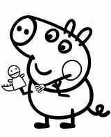 Peppa George Brother Coloring Topcoloringpages Pig sketch template