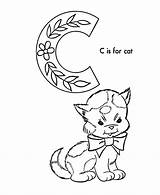 Coloring Letter Sheets Cat Library Clipart Alphabet Abc sketch template