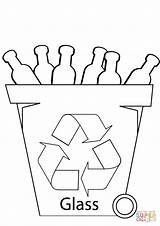 Coloring Recycling Bin Pages Glass Drawing Printable sketch template