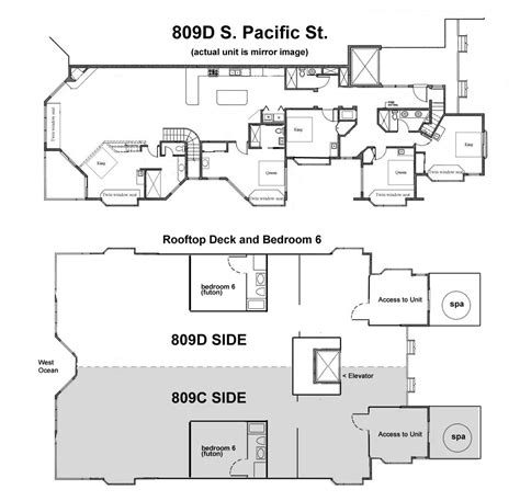 rooftop deck spa bedroom floor plans