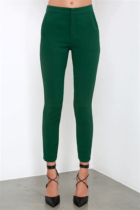 trouser pants dark green pants