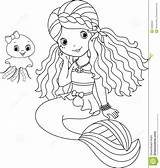 Mermaid Coloring Pages Printable Kids Cute Neocoloring Ariel Princess sketch template